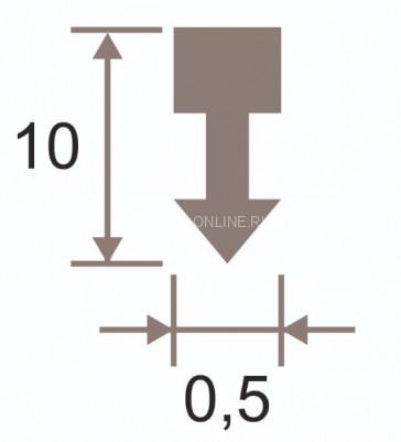 Алюминиевый Т-профиль вставка ПТ-05 серебро матовое 2,7 м