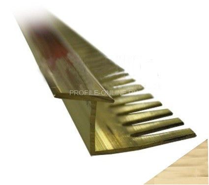 Латунный Z-профиль 11 мм ЛZТ-13 зиг-заг шлифованный 270 см