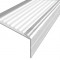 Алюминиевый угловой противоскользящий порог с резиновой вставкой 26х50 мм АУ-50-Анод серебро-белый 3 м
