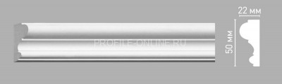 Молдинг гладкий DECOMASTER 97200 (50x22x2400) из полиуретана, белый под покраску