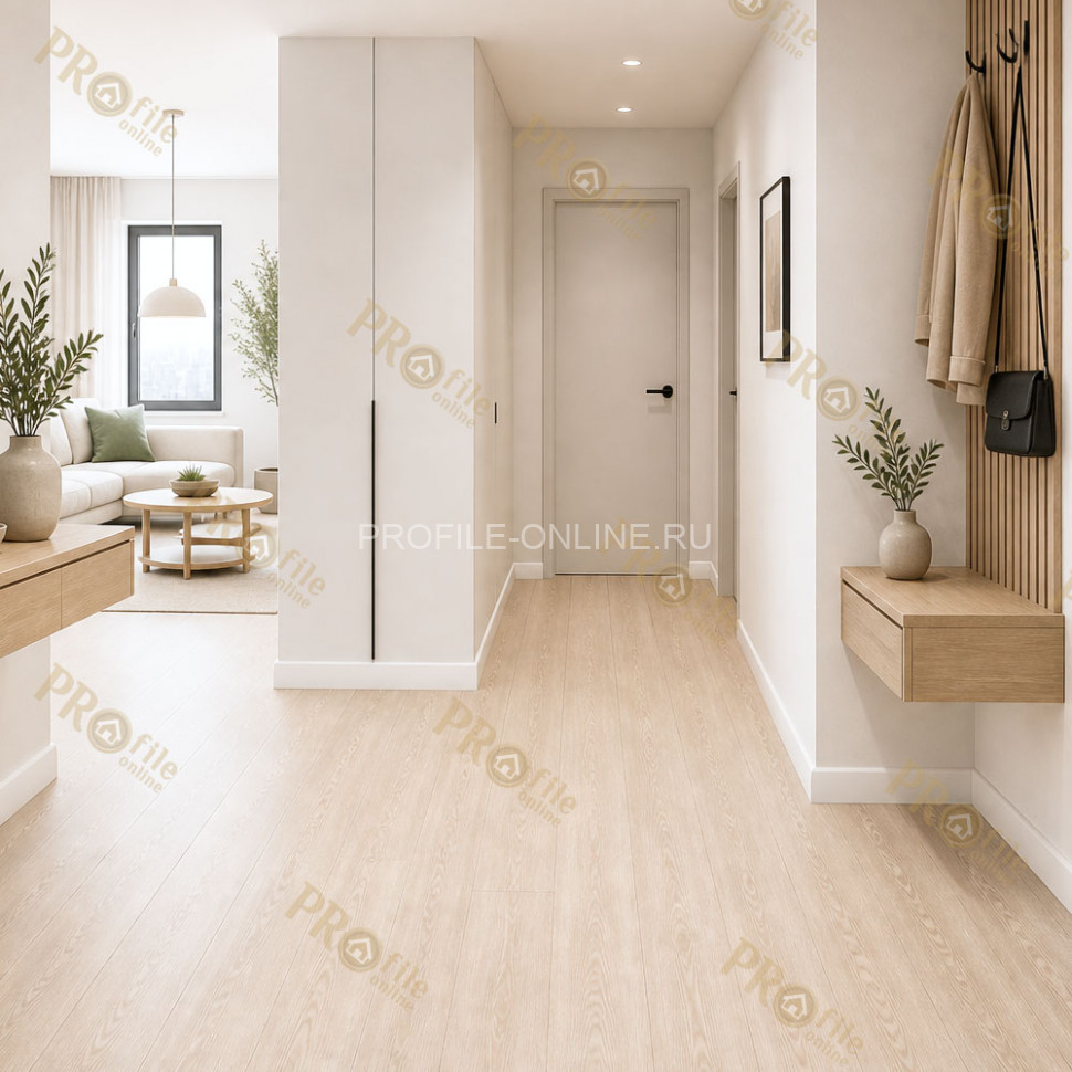 Плинтус ПВХ Comfort Classic 80 напольный Белый 001 классика