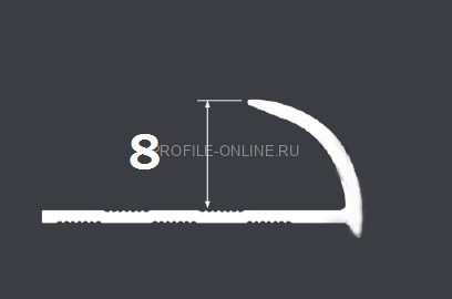Алюминиевый С-образный профиль гибкий 8 мм PV19-00 натуральный 2,7 м