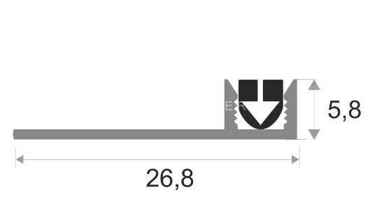Планка для монтажа Т-профиля ПТО-5 алюминий 2,7 м
