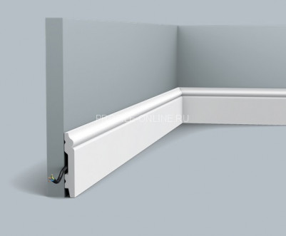 Гибкий плинтус для пола Orac Decor Duropolymer SX165F белый полистирол 69х11 мм 200 см