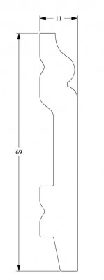 Гибкий плинтус для пола Orac Decor Duropolymer SX165F белый полистирол 69х11 мм 200 см