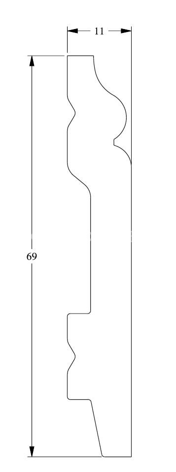 Гибкий плинтус для пола Orac Decor Duropolymer SX165F белый полистирол 69х11 мм 200 см