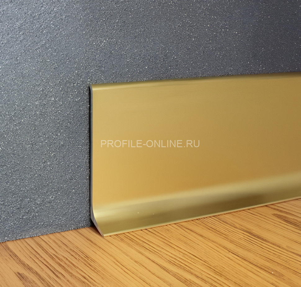 Плинтус для пола из алюминия 40 мм Евротрим L-40 7910.00 золото 295 см