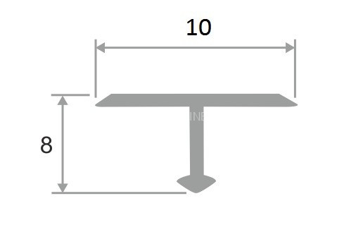 Т-профиль латунный 10 мм ЛПТ-10 браш 2,7 м