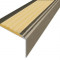 Алюминиевый угловой противоскользящий порог с резиновой вставкой 20х38 мм АУ-38-Анод шампань-бежевый 2,7 м