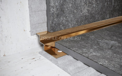Нержавеющий профиль стальной для внутренних углов закладной лесенкой 12 мм FW 12 GP золото полированное 270 см