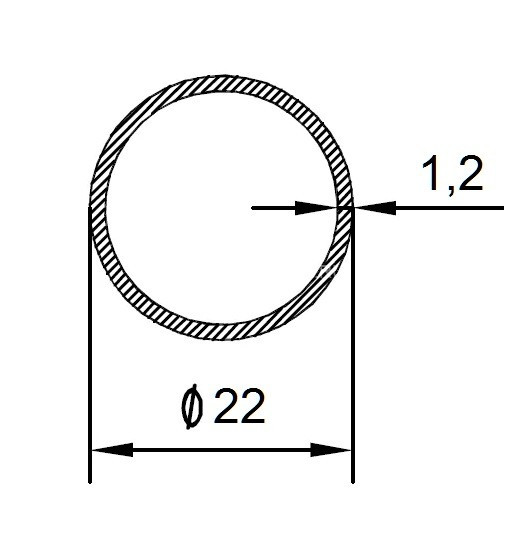 Алюминиевая труба 22х1,2 мм 3 м