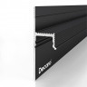 Теневой плинтус алюминиевый Decaro Engineering D003A Black черный с возможностью LED подсветки 2м