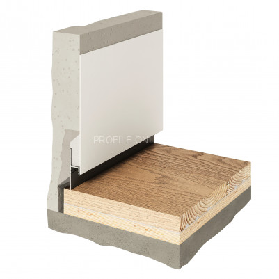 Теневой плинтус скрытого монтажа алюминиевый Decaro Engineering D003A Black черный с возможностью LED подсветки 2м