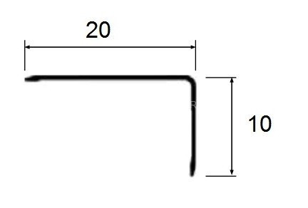 Уголок алюминиевый 10х20 мм PV62-18 черный матовый 2,7 м