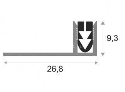 Планка для монтажа Т-профиля ПТО-9 алюминий 2,7 м