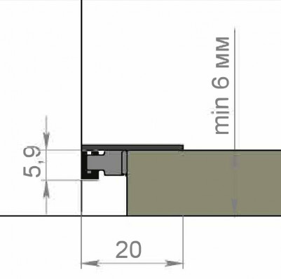 Микроплинтус алюминиевый Диал МП-6 черный 2 м