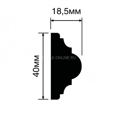 Молдинг 19х40 мм HiWood D40V1 белый 200 см