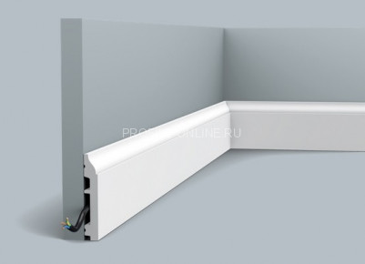 Гибкий плинтус для пола Orac Decor Duropolymer SX172F белый полистирол 85х14 мм 200 см