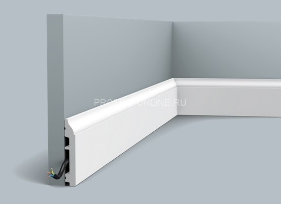 Гибкий плинтус для пола Orac Decor Duropolymer SX172F белый полистирол 85х14 мм 200 см