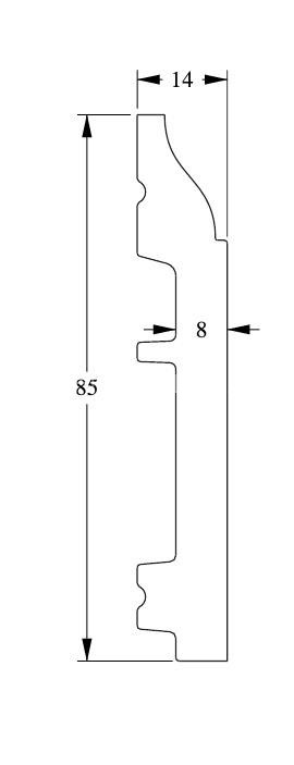 Гибкий плинтус для пола Orac Decor Duropolymer SX172F белый полистирол 85х14 мм 200 см