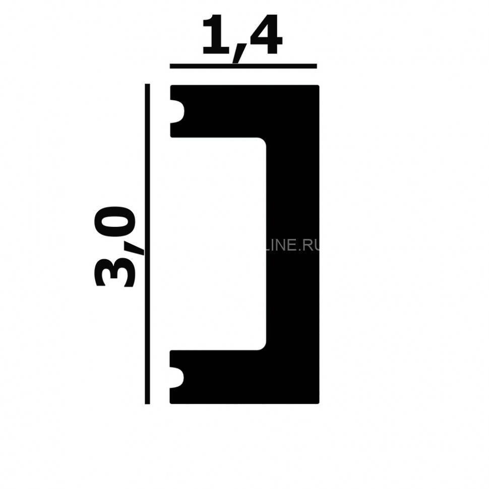 Декоративный молдинг Перфект Плюс P123-2800 белого цвета из ударопрочного полимера 14х30 мм 280 см